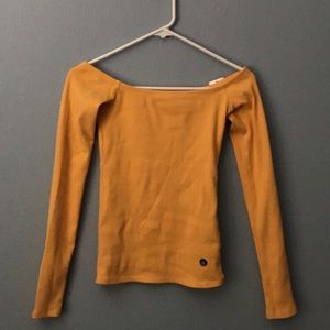 MUSTARD OFF THE SHOULDER TOP